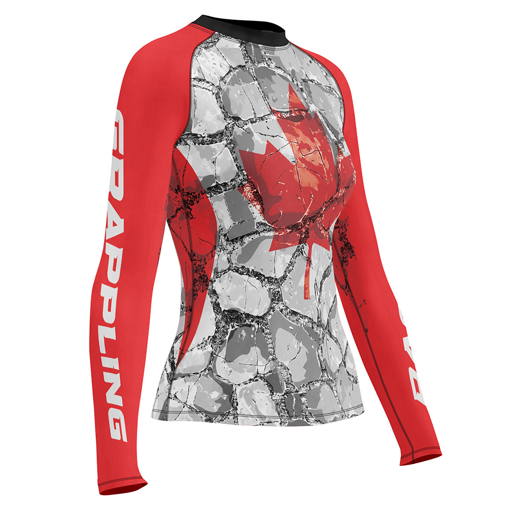 Rashninja Patriot Canada Flag Women's Long Sleeve Rash Guard