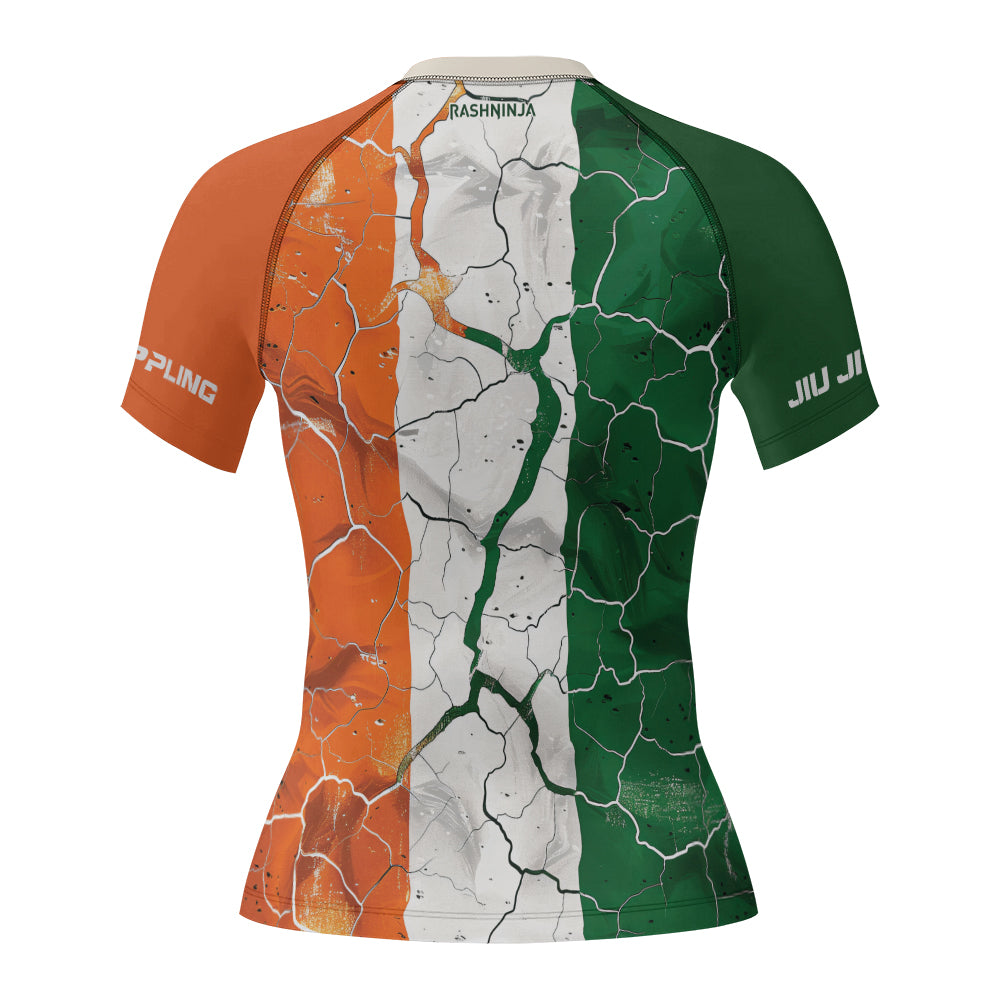Rashninja Patriot Ireland Flag Women's Short Sleeve Rash Guard