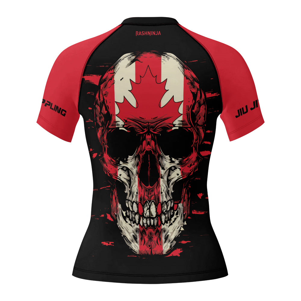 Rashninja Patriot Canada Flag Women's Short Sleeve Rash Guard