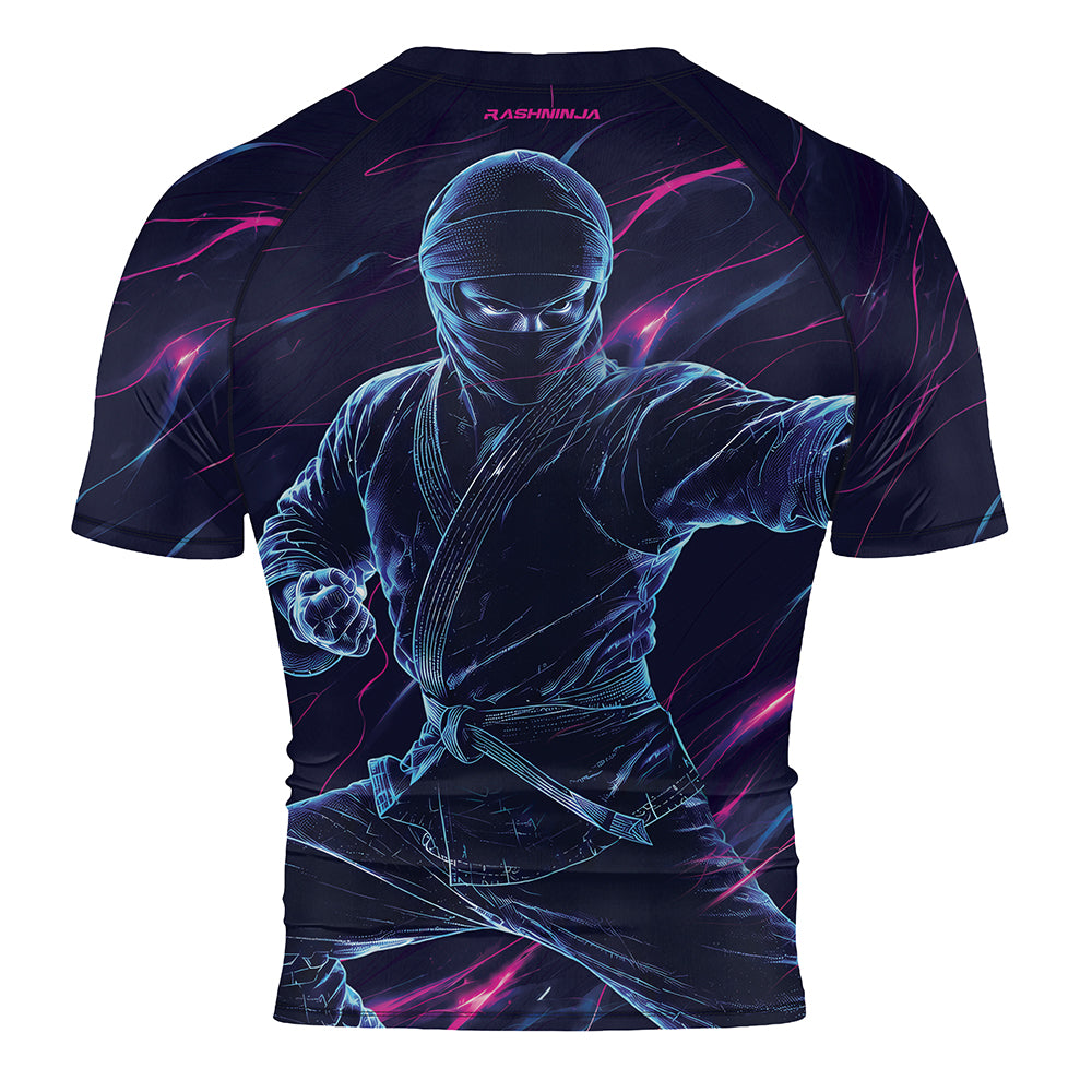 Rashninja Cyber Shadow Fighter Men's Short Sleeve Rash Guard