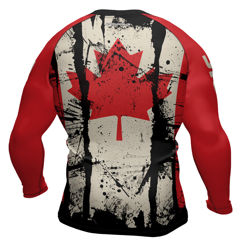 Rashninja Patriot Canada Flag Men's Long Sleeve Rash Guard