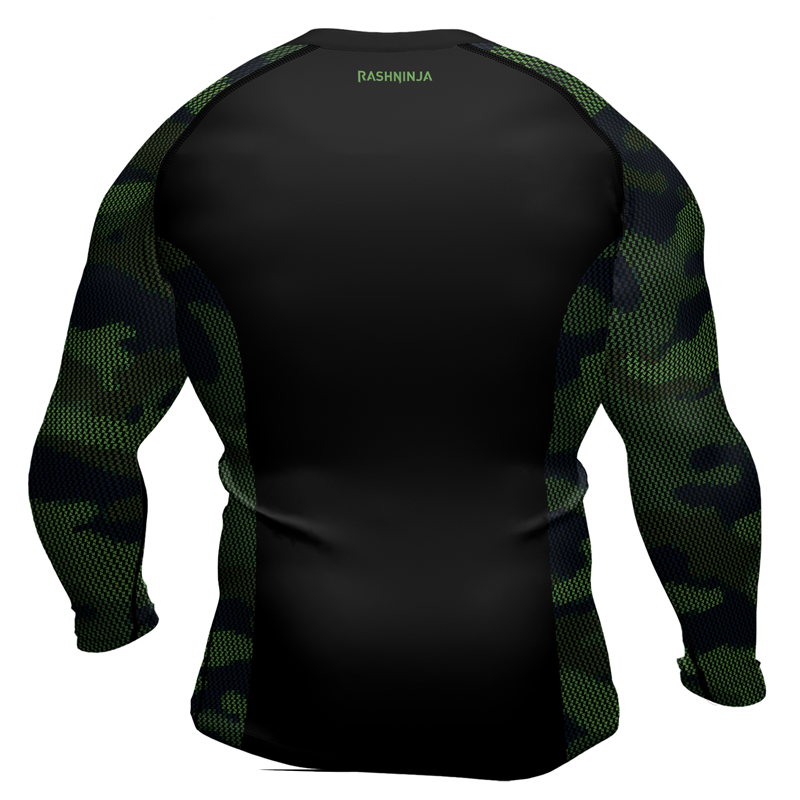 Rashninja Military Woodland Camouflage Men's Long Sleeve Rash Guard