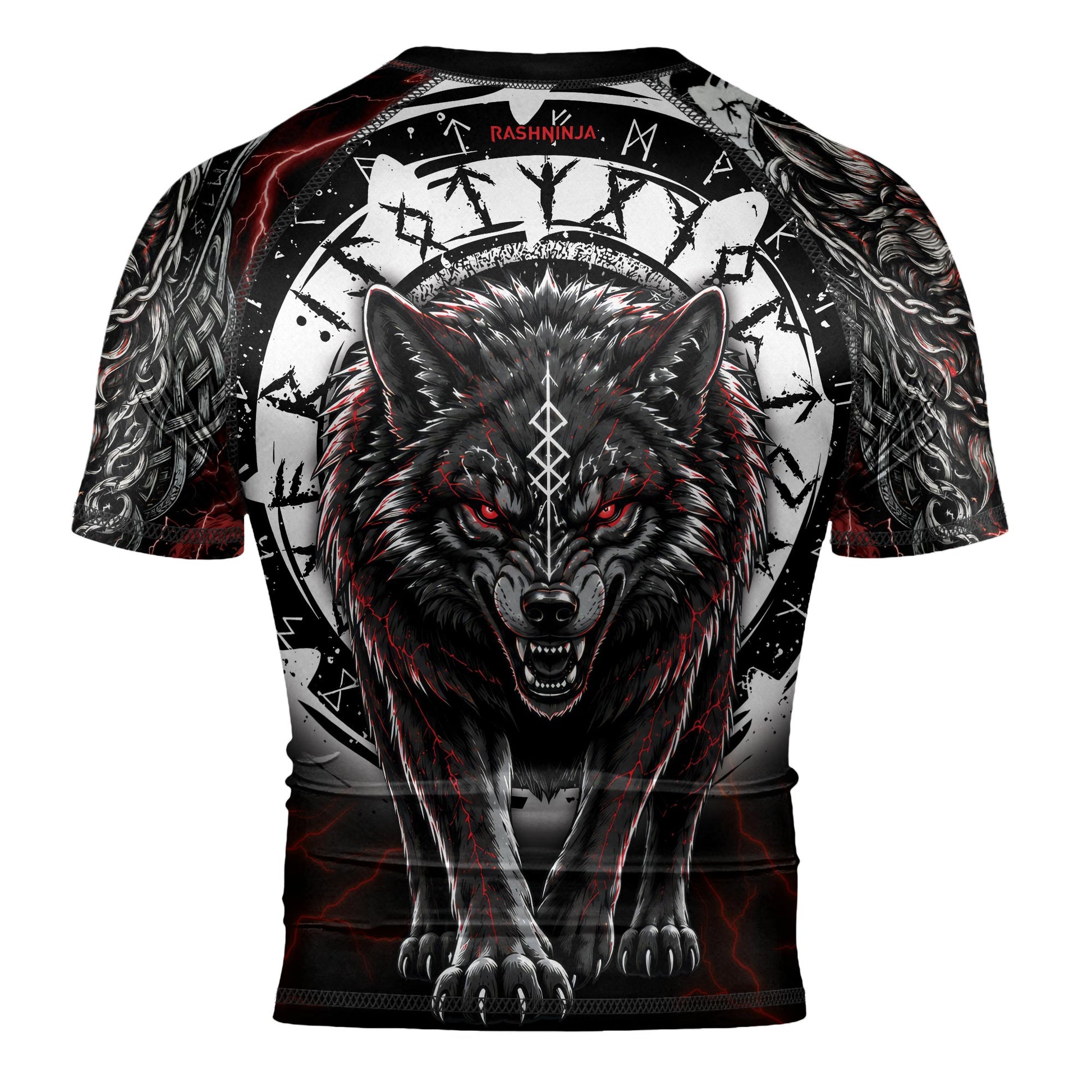 Rashninja Blood Fenrir Wolf Men's Short Sleeve Rash Guard