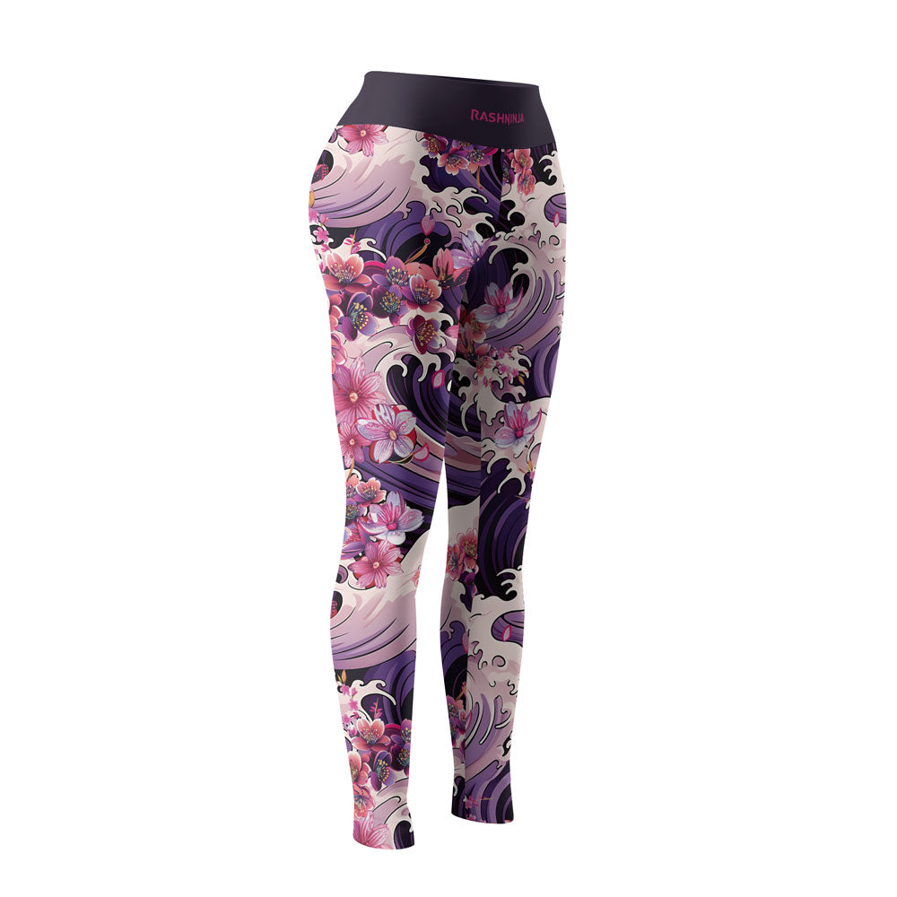 Rashninja Geisha with Sakura Waves Women's Leggings