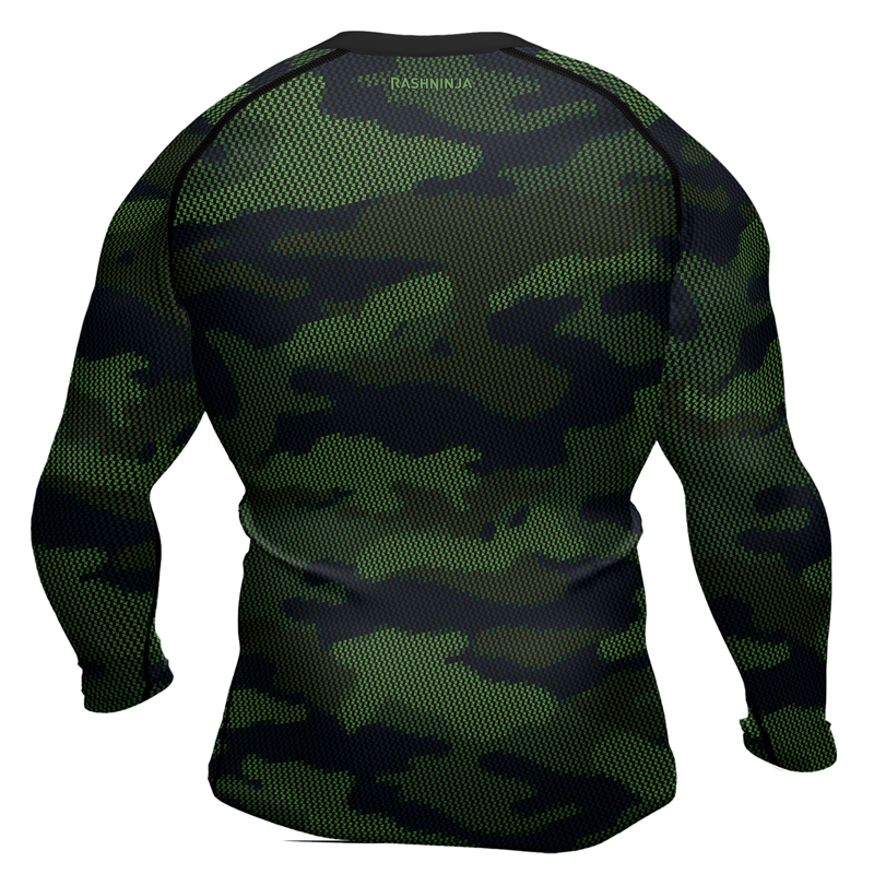 Rashninja Military Woodland Camouflage Men's Long Sleeve Rash Guard