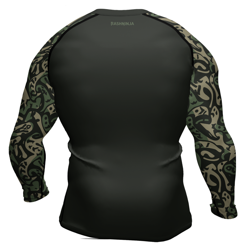 Rashninja Military Abstract Camouflage Men's Long Sleeve Rash Guard