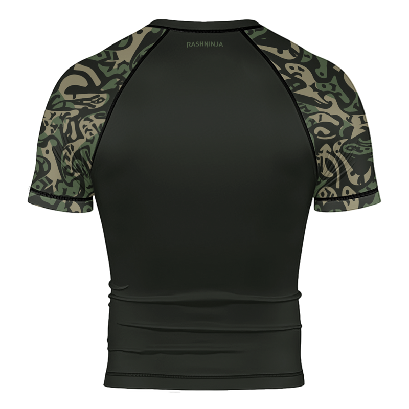 Rashninja Military Abstract Camouflage Men's Short Sleeve Rash Guard