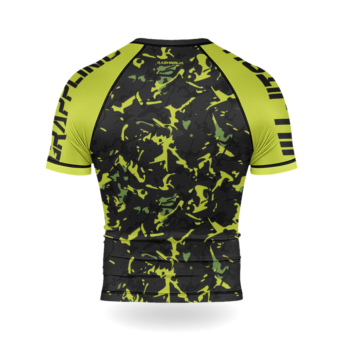 Rashninja Neon Green Camouflage Men's Short Sleeve Rash Guard