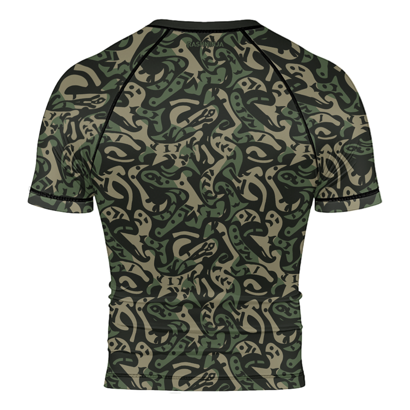 Rashninja Military Abstract Camouflage Men's Short Sleeve Rash Guard