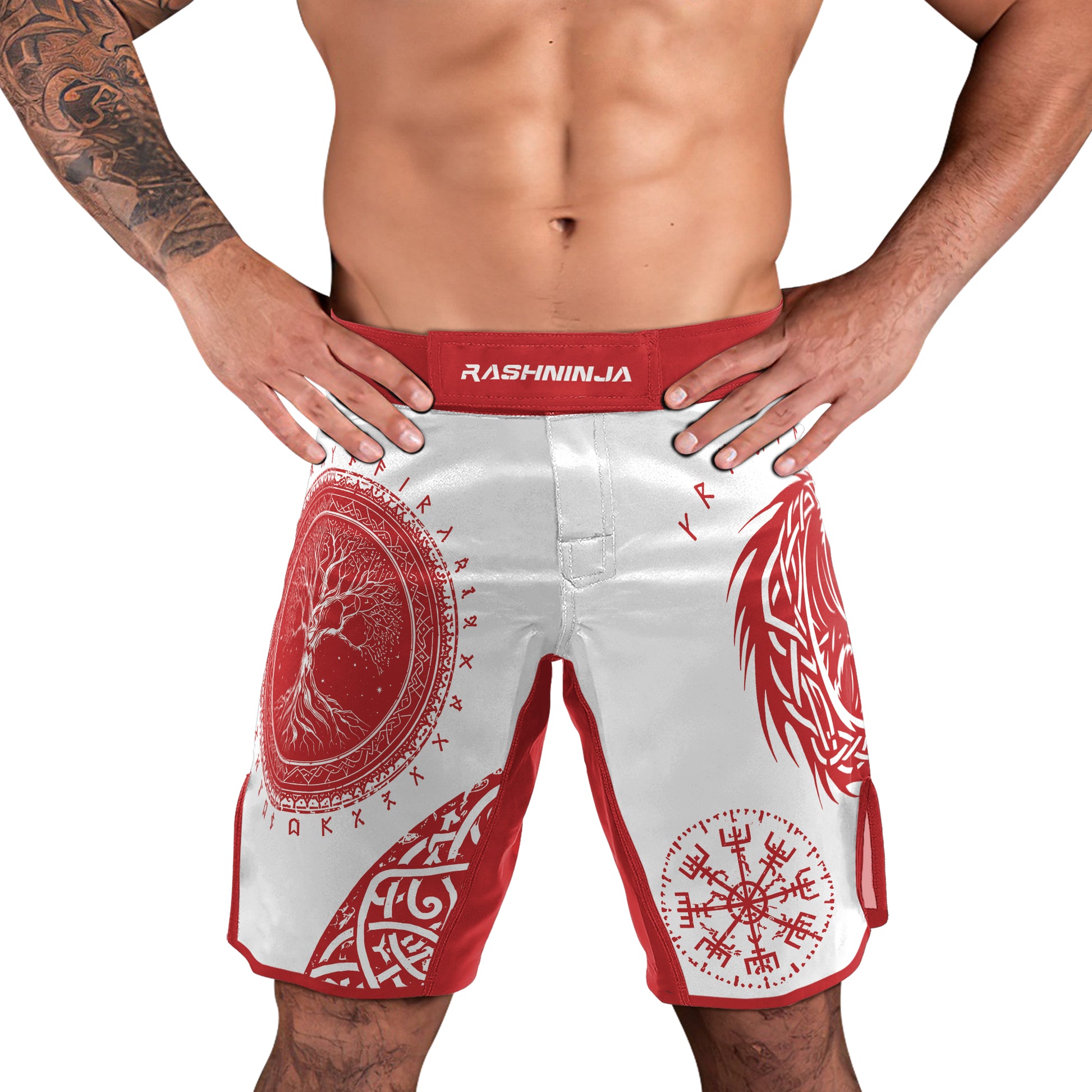 Rashninja Yggdrasil Bear Viking Men's Fight Shorts