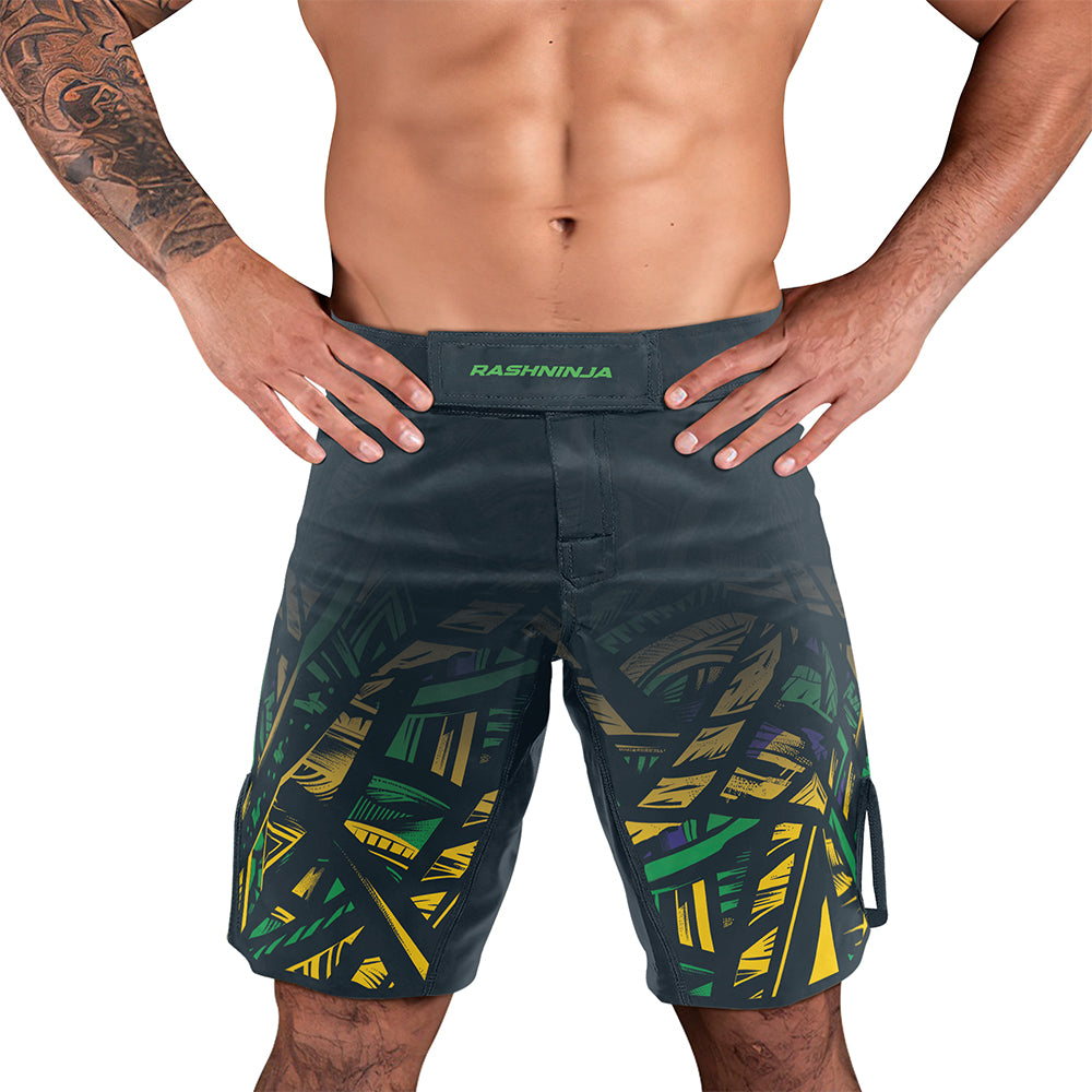 Rashninja Patriot Brazil Flag Men's Fight Shorts