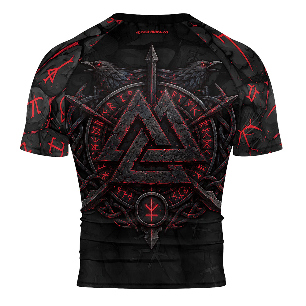 Rashninja Viking Raven Vegvisir Men's Short Sleeve Rash Guard