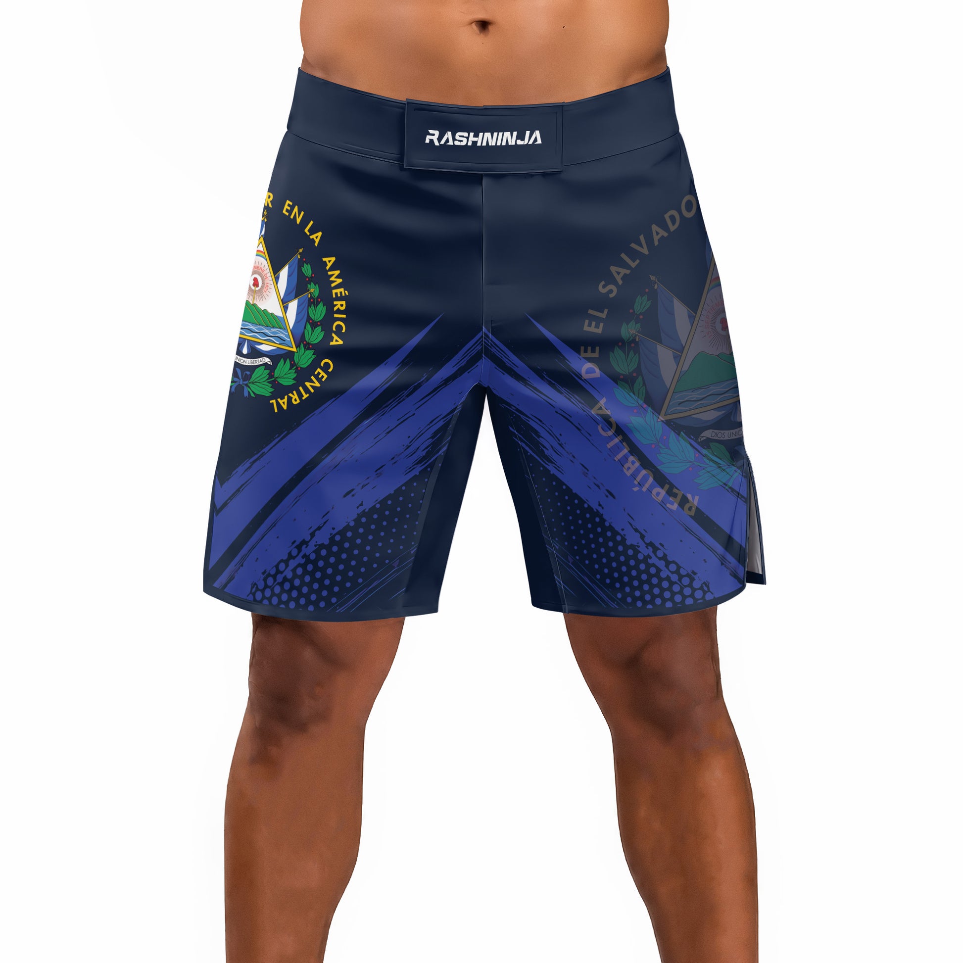 Rashninja Patriot El Salvador Flag Men's Fight Shorts