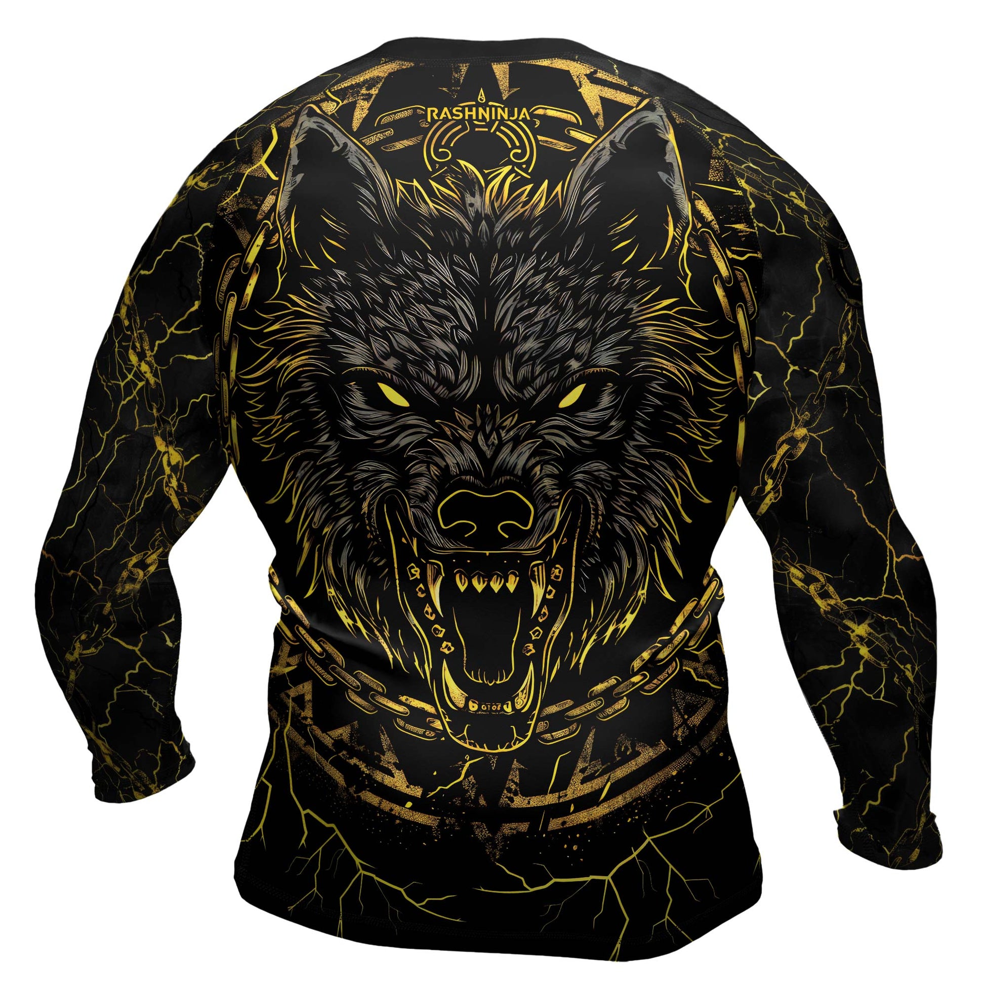Rashninja Viking Fenrir Wol Men's Long Sleeve Rash Guard