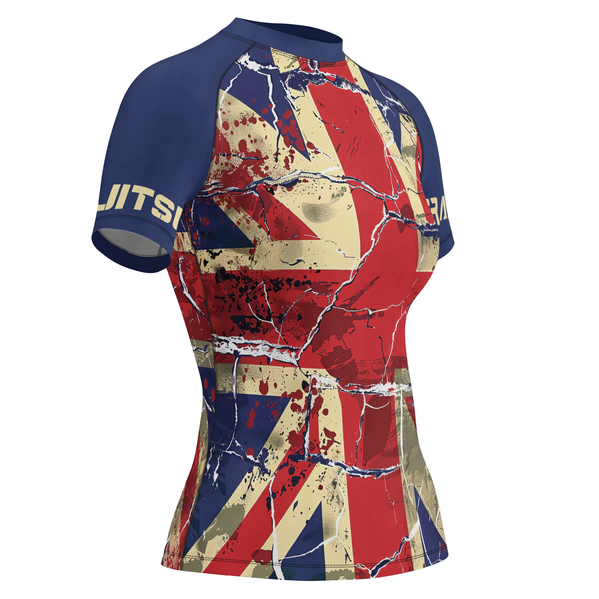 Rashninja Patriot United Kingdom Flag Women's Short Sleeve Rash Guard