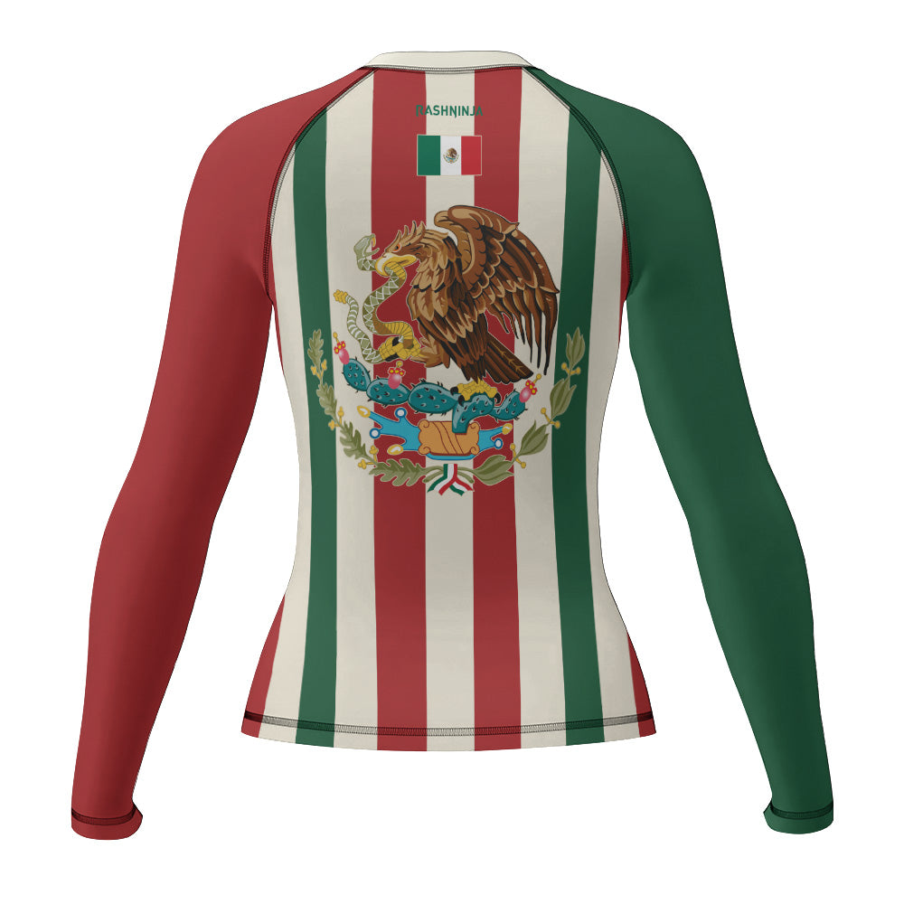 Rashninja Patriot Mexico Flag Women's Long Sleeve Rash Guard