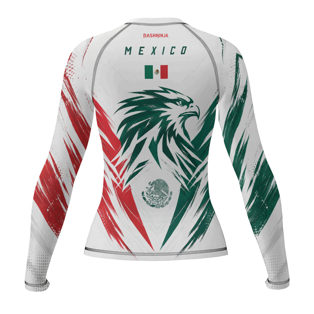 Rashninja Patriot Mexico Flag Women's Long Sleeve Rash Guard