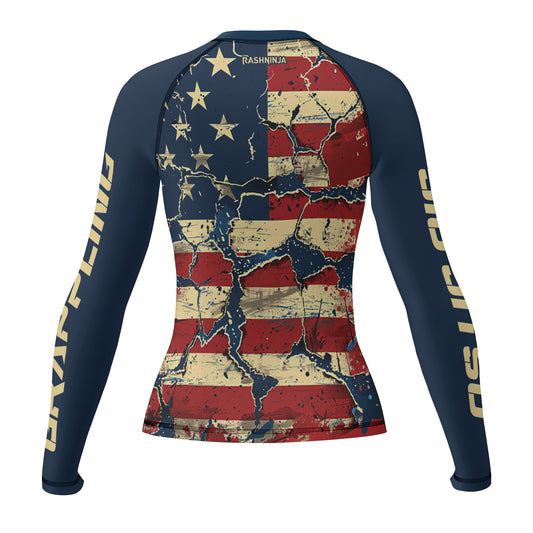 Rashninja Patriot Stars Women's Long Sleeve Rash Guard