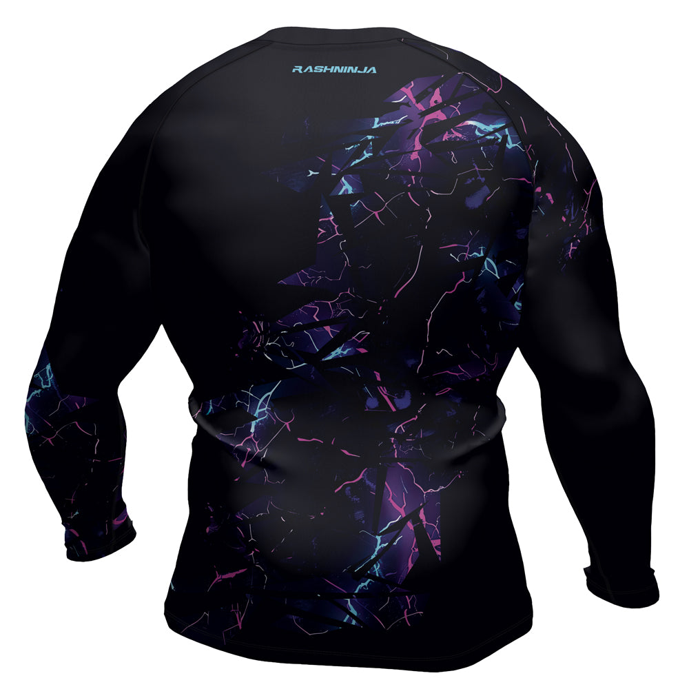 Rashninja Cyber Lightning Men's Long Sleeve Rash Guard