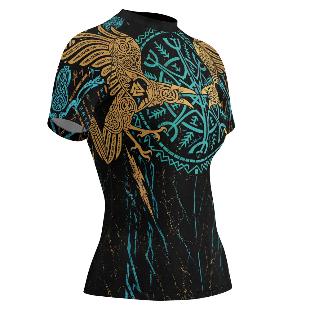 Rashninja Viking Raven Women's Short Sleeve Rash Guard