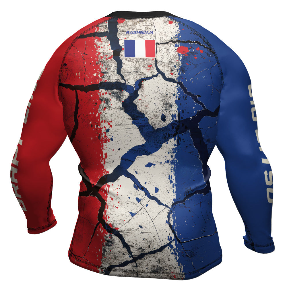 Rashninja Patriot France Flag Men's Long Sleeve Rash Guard