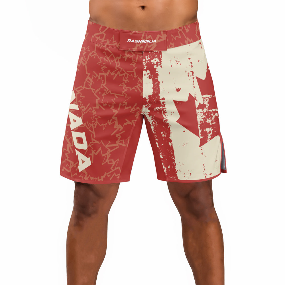 Rashninja Patriot Canada Flag Men's Fight Shorts