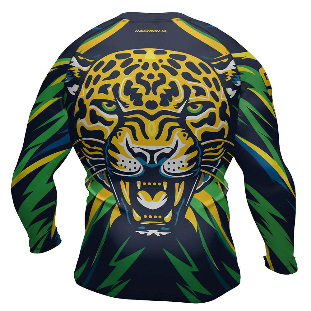 Rashninja Patriot Brazil Flag Men's Long Sleeve Rash Guard