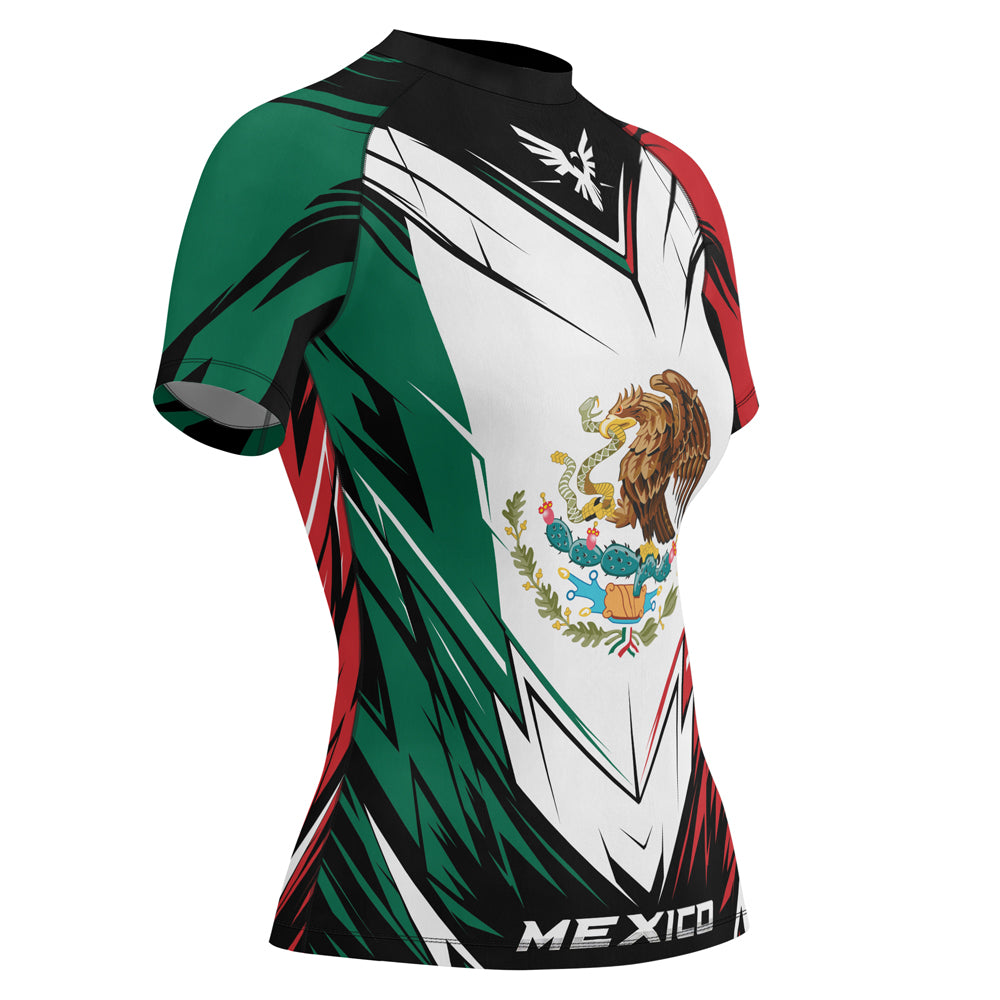 Rashninja Patriot Mexico Flag Women's Short Sleeve Rash Guard