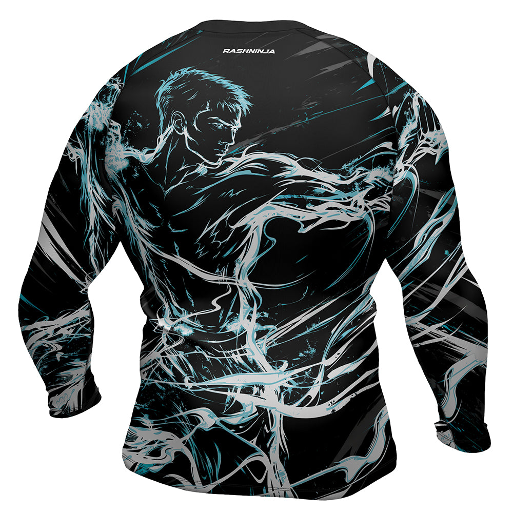 Rashninja Cyber Shadow Fighter Men's Long Sleeve Rash Guard