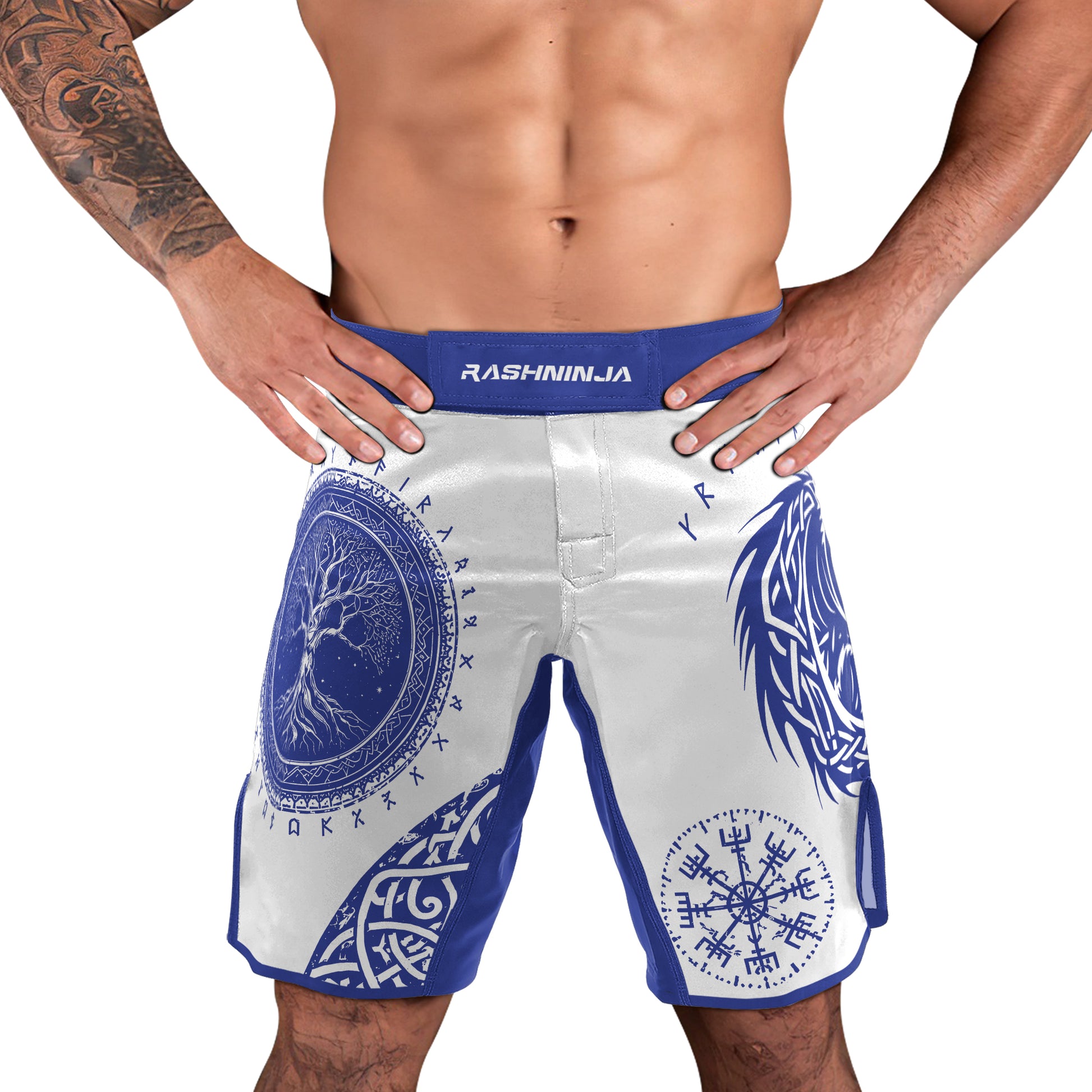 Rashninja Yggdrasil Bear Viking Men's Fight Shorts