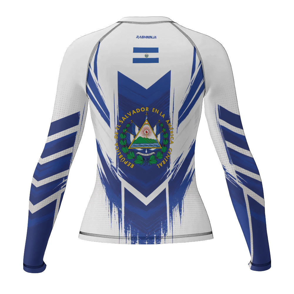 Rashninja Patriot El Salvador Flag Women's Long Sleeve Rash Guard