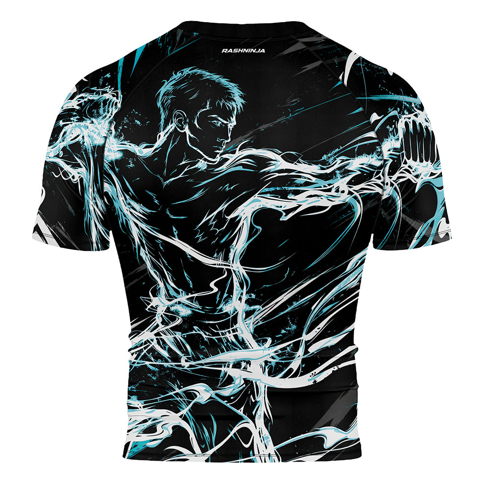 Rashninja Cyber Shadow Fighter Men's Short Sleeve Rash Guard