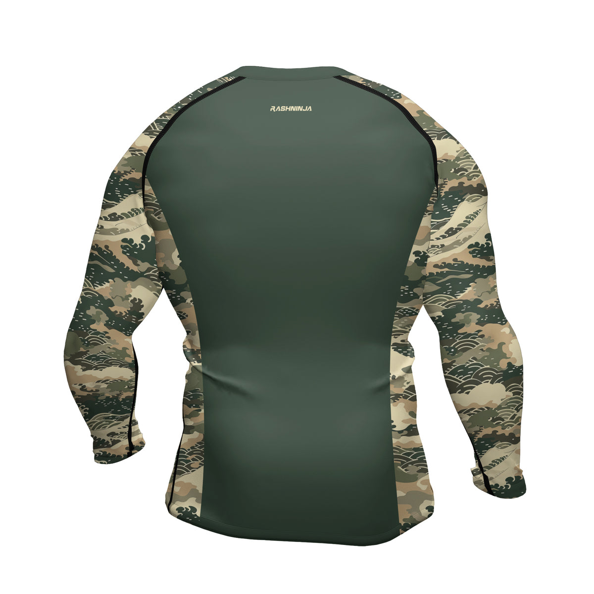 Rashninja Ocean Waves Camouflage Men's Long Sleeve Rash Guard