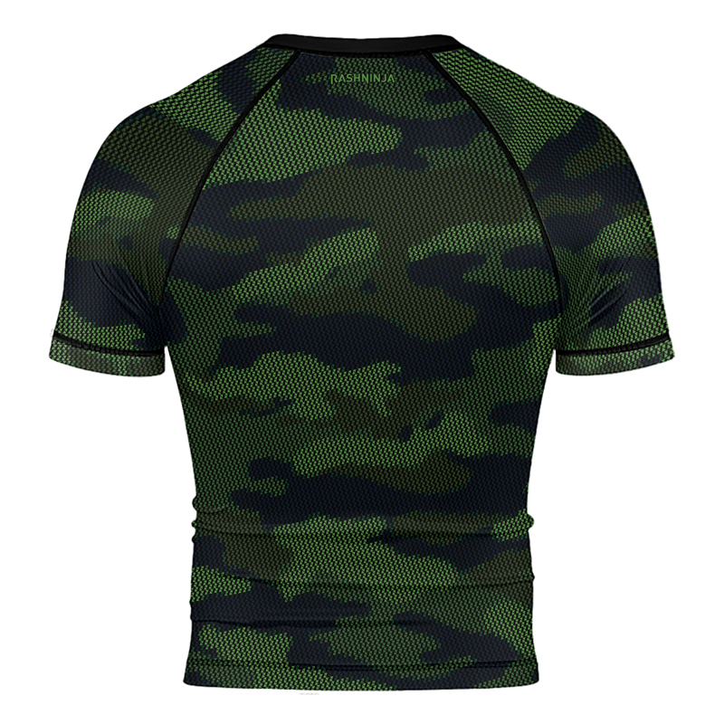 Rashninja Military Woodland Camouflage Men's Short Sleeve Rash Guard