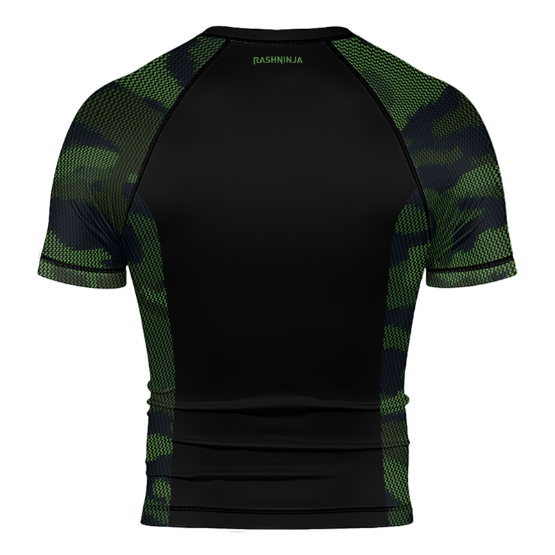 Rashninja Military Woodland Camouflage Men's Short Sleeve Rash Guard