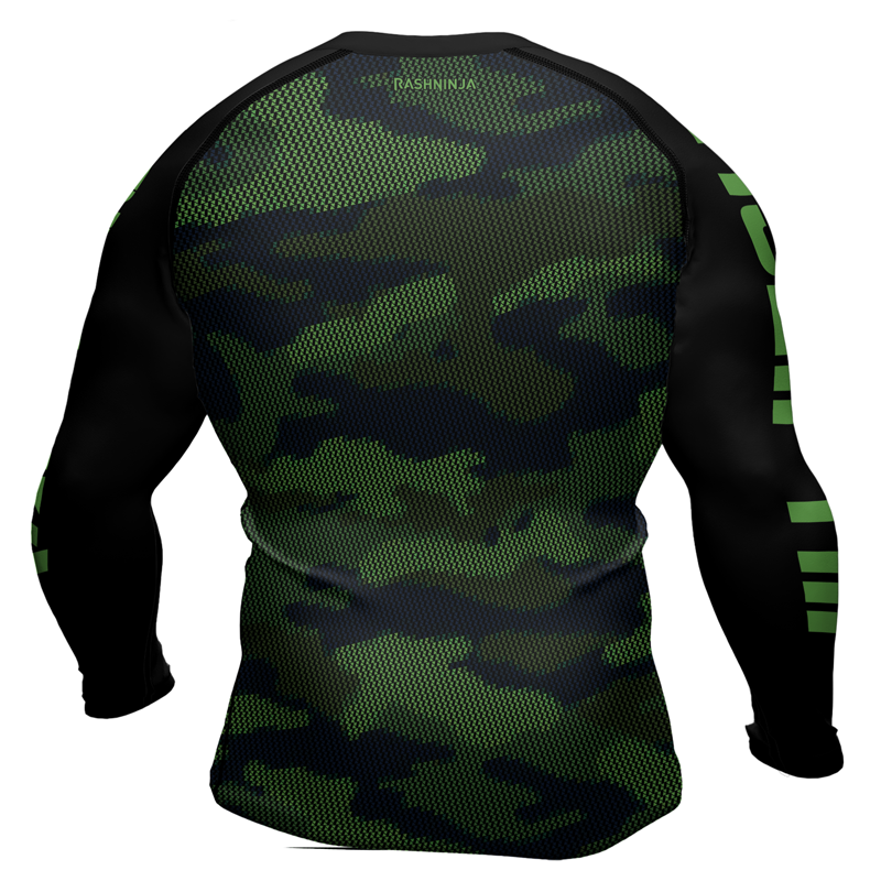 Rashninja Military Woodland Camouflage Men's Long Sleeve Rash Guard