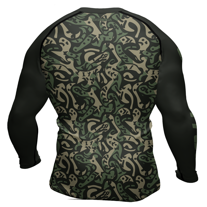 Rashninja Military Abstract Camouflage Men's Long Sleeve Rash Guard