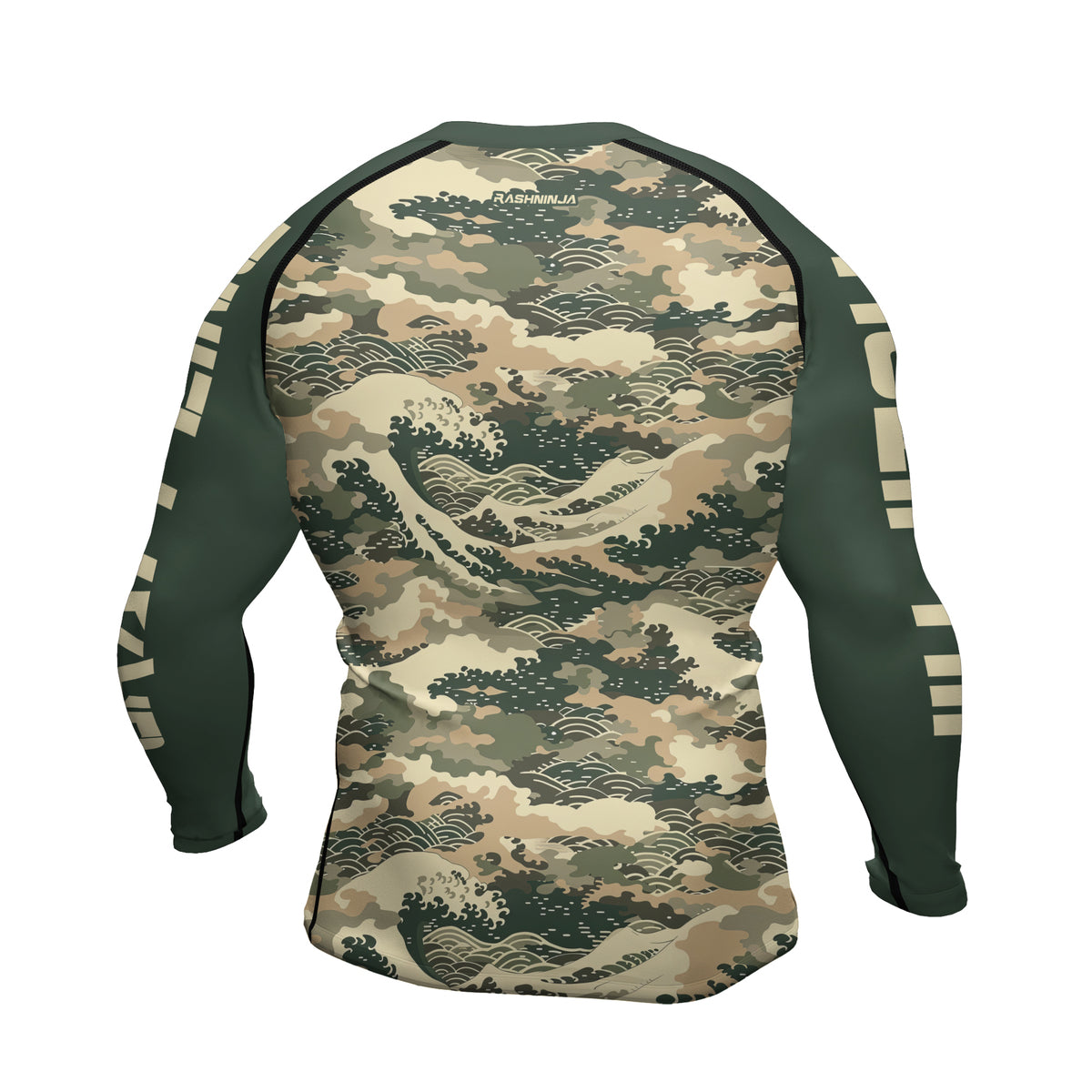 Rashninja Ocean Waves Camouflage Men's Long Sleeve Rash Guard