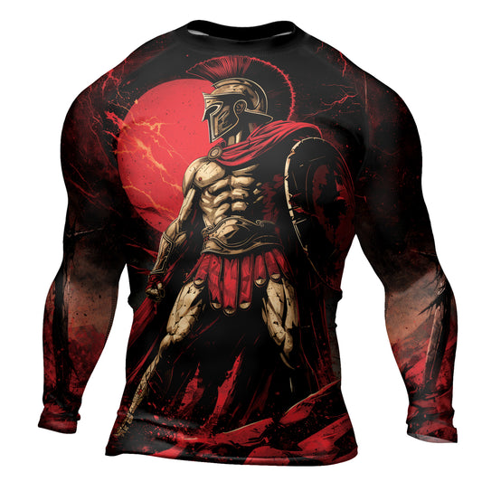 Rashninja Spartan Red Crest Men's Long Sleeve Rash Guard