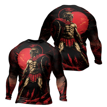 Rashninja Spartan Red Crest Men's Long Sleeve Rash Guard