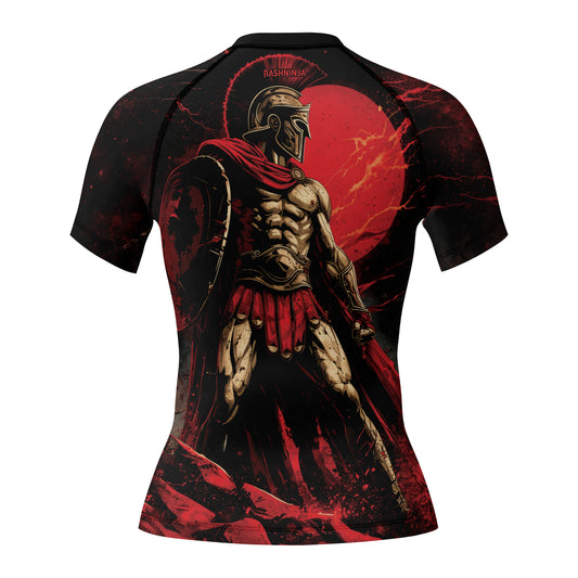 Rashninja Spartan Red Crest Women's Short Sleeve Rash Guard