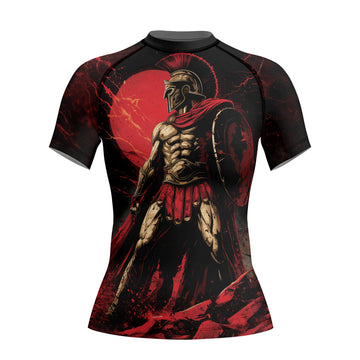 Rashninja Spartan Red Crest Women's Short Sleeve Rash Guard