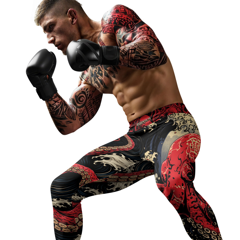 Rashninja Octopus Deep Sea Red Men's Spats