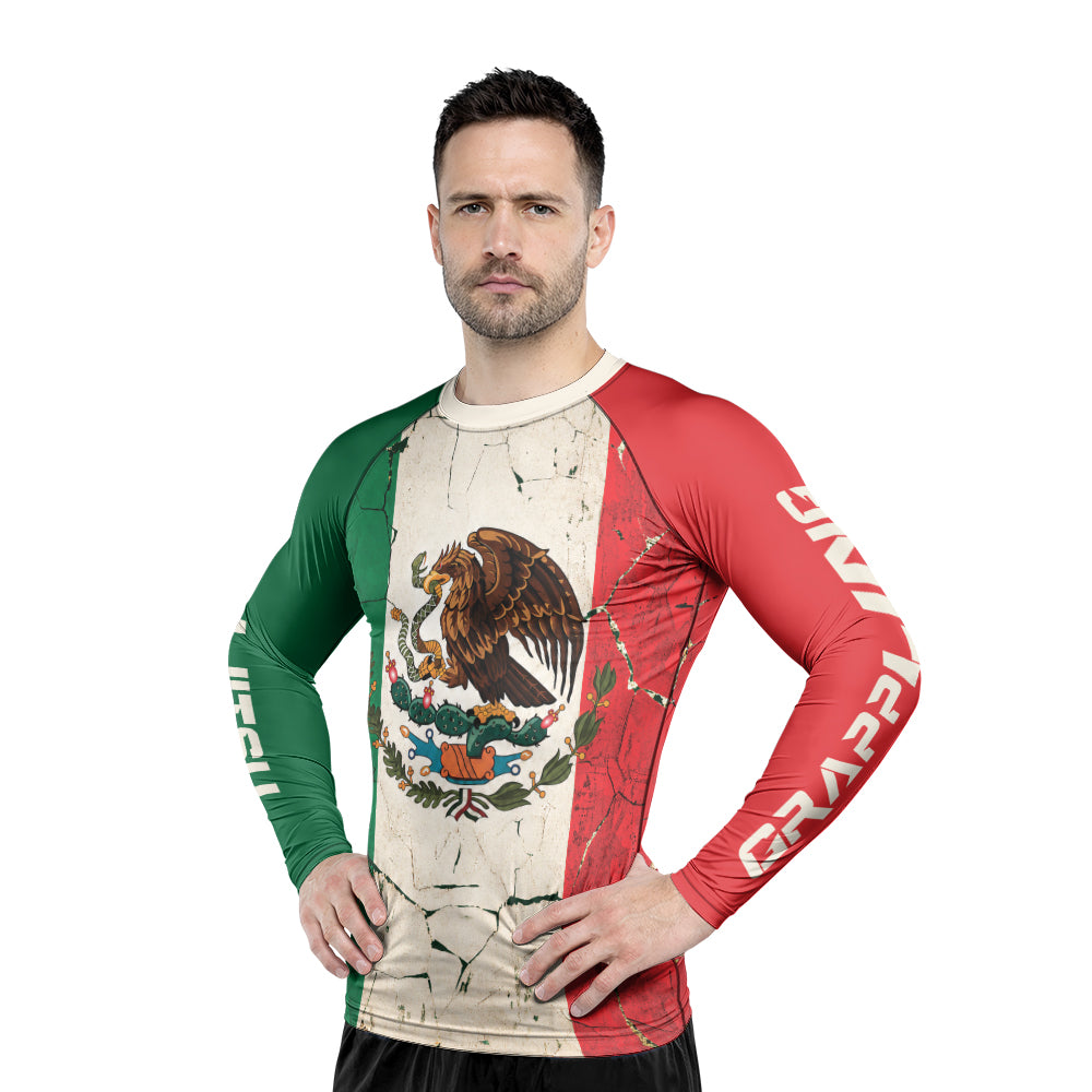 Rashninja Patriot Mexico Flag Men's Long Sleeve Rash Guard