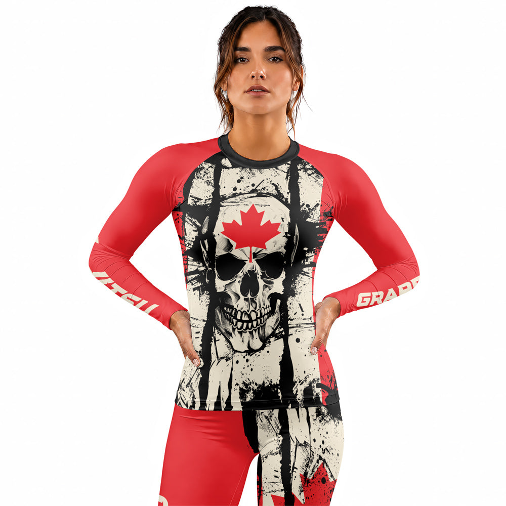 Rashninja Patriot Canada Flag Women's Long Sleeve Rash Guard