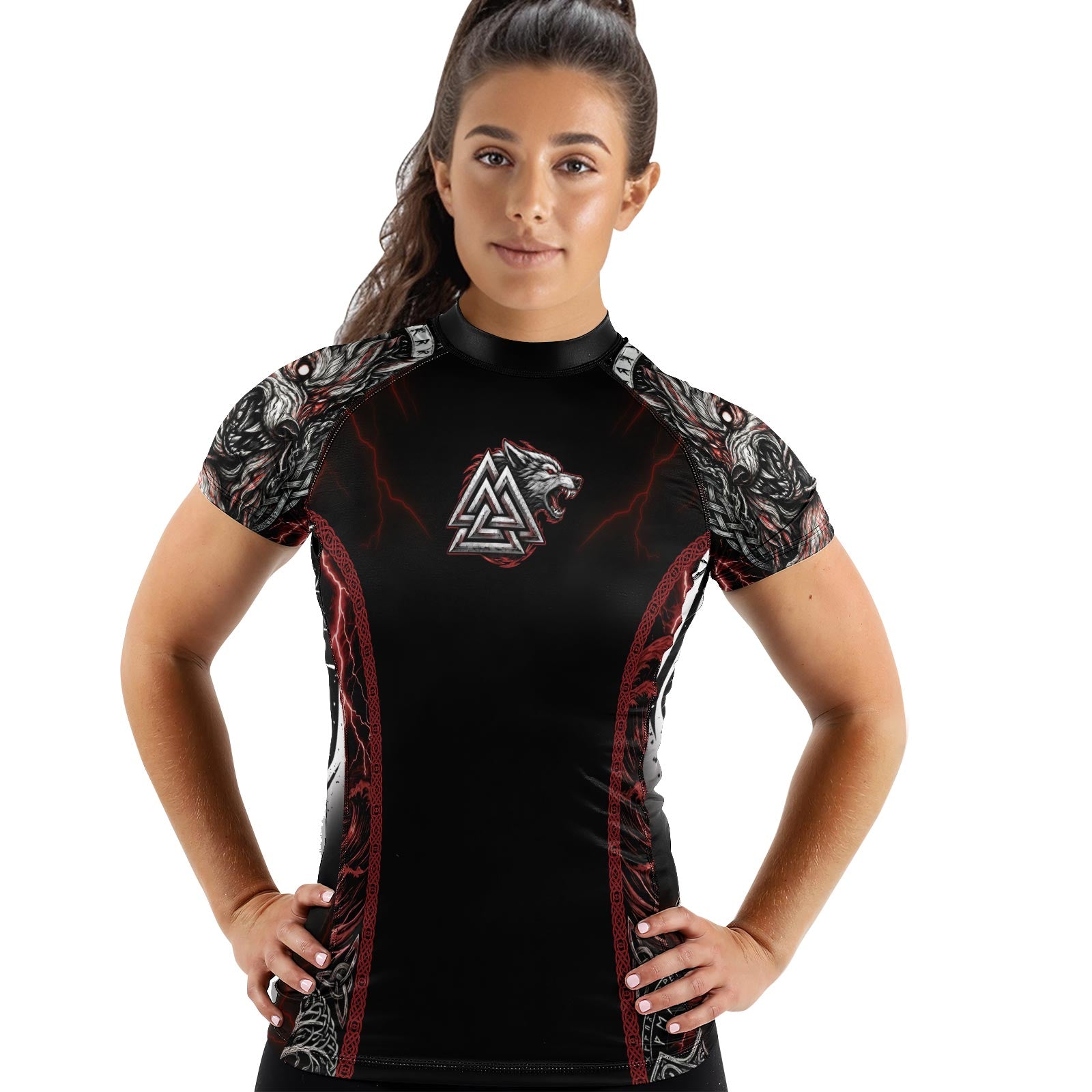 Rashninja Blood Fenrir Wolf Women's Long Sleeve Rash Guard