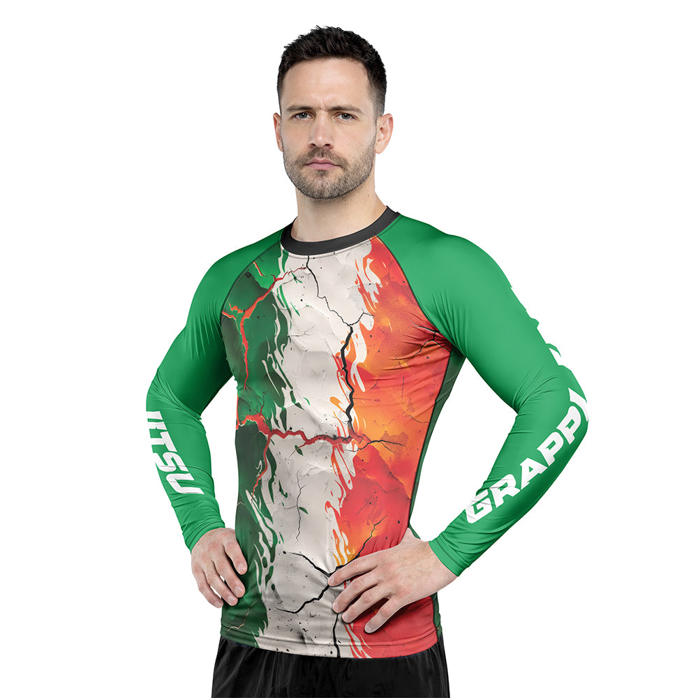 Rashninja Patriot Mexico Flag Men's Long Sleeve Rash Guard