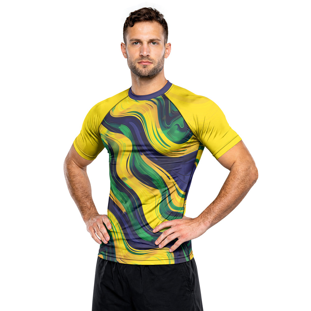 Rashninja Patriot Mexico Flag Men's Short Sleeve Rash Guard