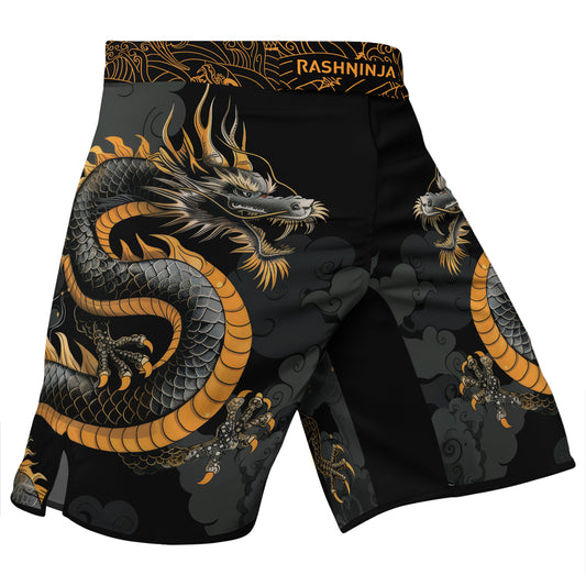 Rashninja Dragon Gold Majesty Men's Fight Shorts