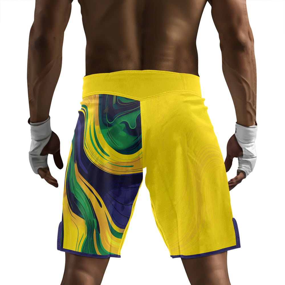 Rashninja Patriot Brazil Flag Men's Fight Shorts